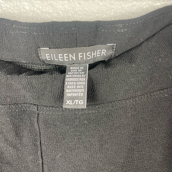 Eileen Fisher Washable Stretch Crape Pants Slim Fit Ankle Length Womens XL Black - Picture 4 of 9